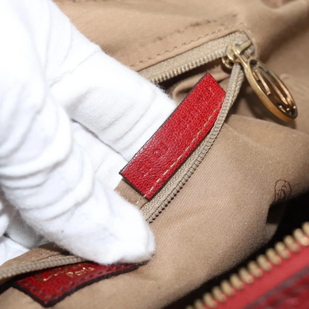 Cartier Marcello Leather, Red, Leather, Handbag