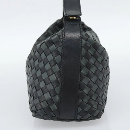 Bottega Veneta Handle Pouch Intrecciato Nappa, Black, Leather, Clutch