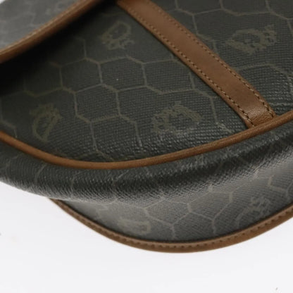 Christian Dior Vintage Honeycomb Flap Coated Canvas, Green, Canvas, Shoulder Bag
