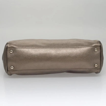 Salvatore Ferragamo Sofia Satchel Leather, Silver, Leather, Handbag