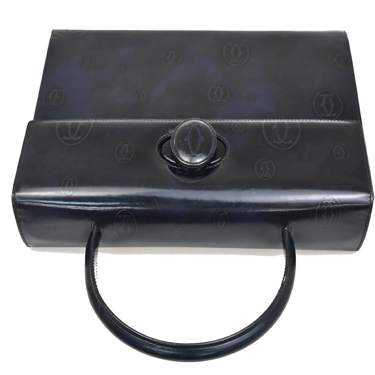 Cartier Happy Birthday Patent Leather, Navy, Patent Leather, Handbag