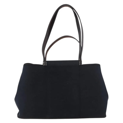 Hermes Cabag Elan Toile and Leather, Black, Canvas, Shoulder Bag