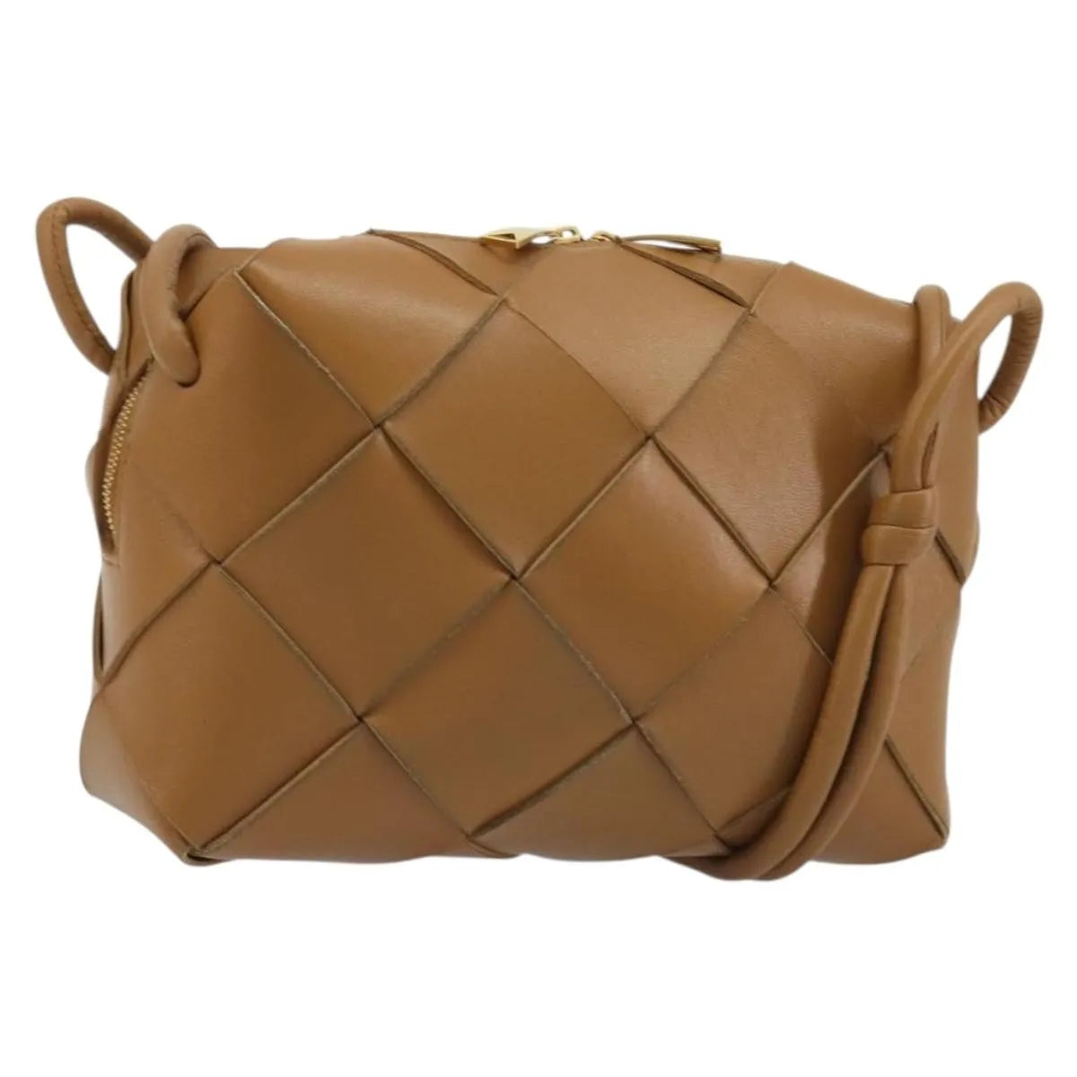 Bottega Veneta Cassette Camera Maxi Intrecciato Leather, Brown, Leather, Shoulder Bag