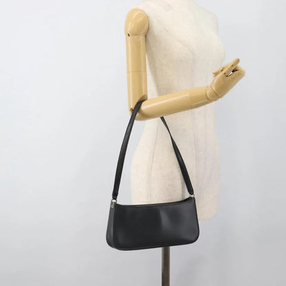 Salvatore Ferragamo Gancini Leather, Black, Leather, Shoulder Bag
