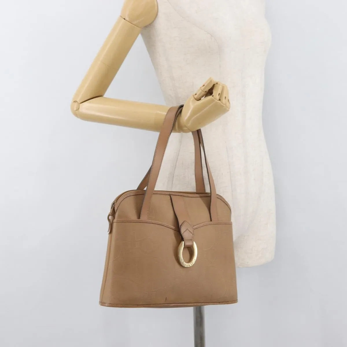 Christian Dior Vintage Trotter Canvas, Beige, Canvas, Handbag