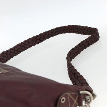 Gucci Logo Crest Messenger Leather, Burgundy, Leather, Shoulder Bag