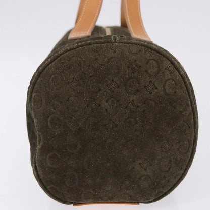 Celine C Macadam Suede and Leather, Green, Suede, Handbag