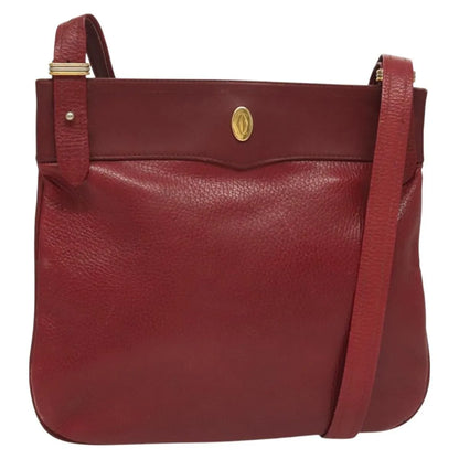 cartier Vintage must de Cartier Leather, Burgundy, Leather, Shoulder Bag