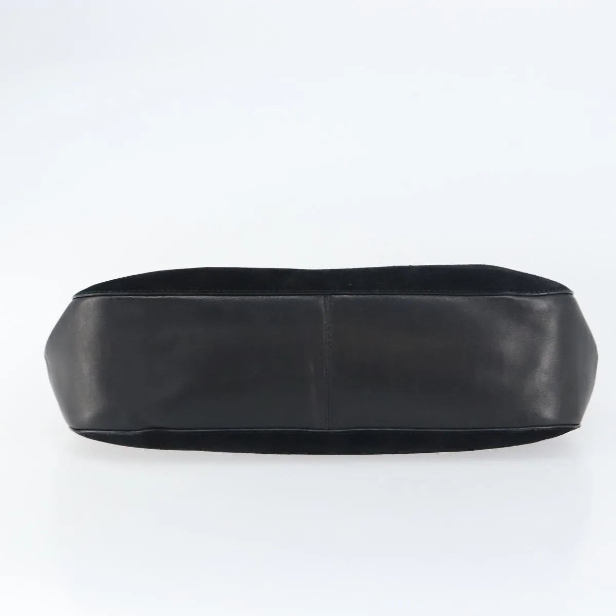 Gucci Vintage Bamboo Handle Suede, Black, Suede, Handbag