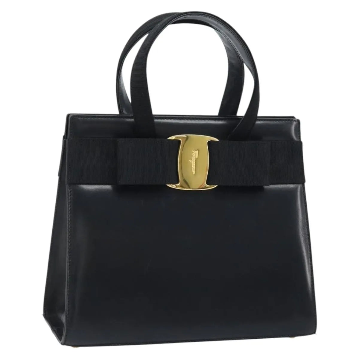 Salvatore Ferragamo Convertible Vara Bow Tote Leather, Black, Leather, Handbag