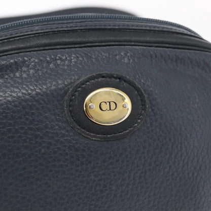 Christian Dior Vintage CD Logo Leather, Navy, Leather, Shoulder Bag