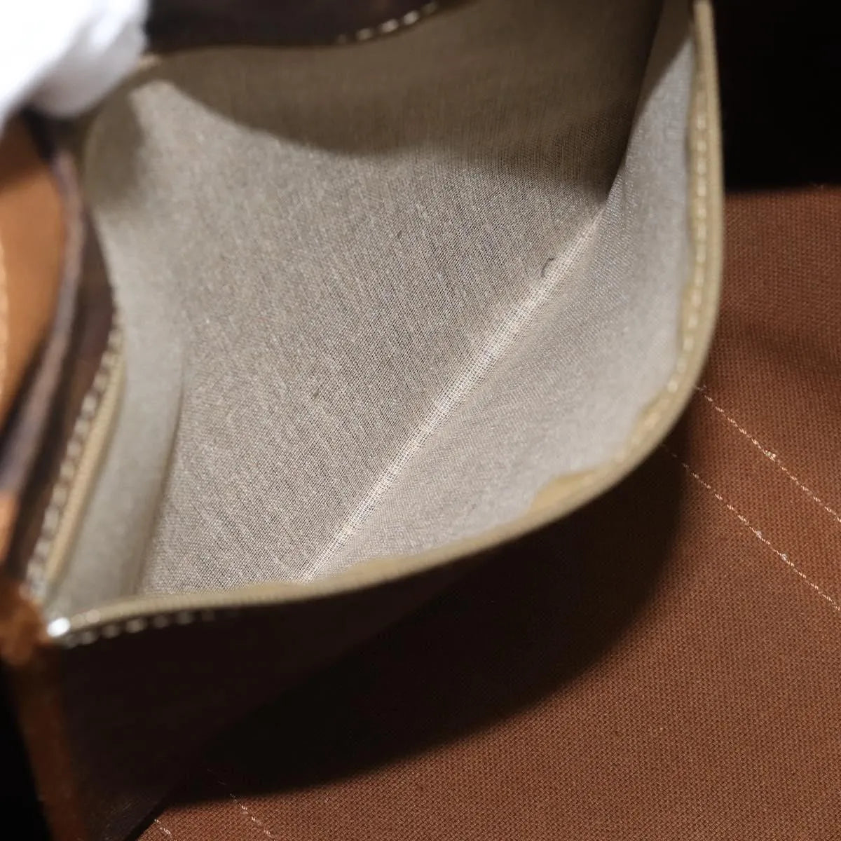 Celine Vintage Macadam Boston Canvas and Leather, Brown, Canvas, Handbag