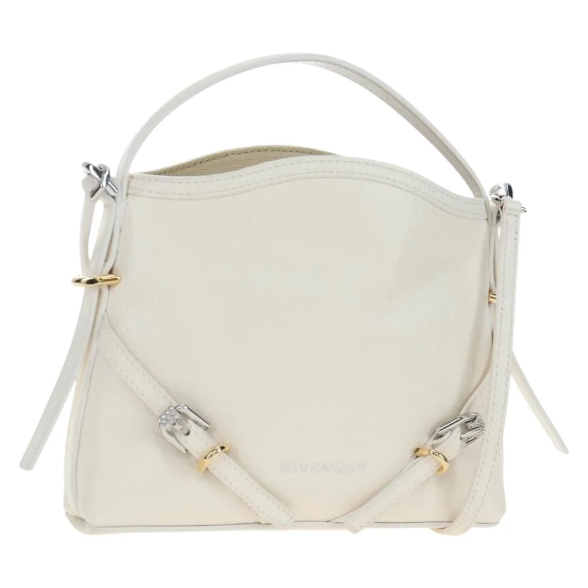 Givenchy Voyou Leather, White, Leather, Shoulder Bag