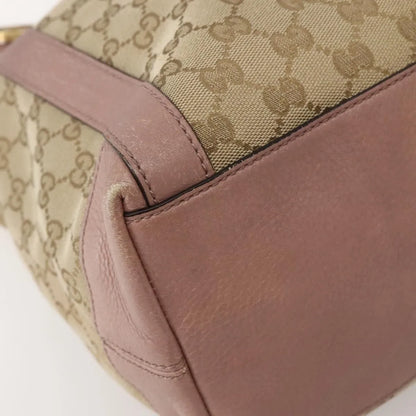 Gucci Vintage Interlocking G Canvas and Leather, Beige, Canvas, Handbag