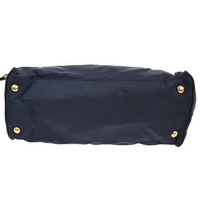 Prada Zip Convertible Shopping Tote Tessuto with Saffiano Leather, Navy, Nylon, Handbag