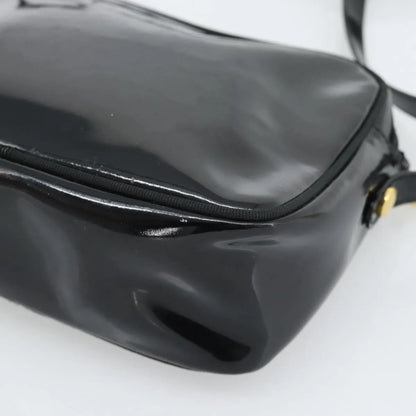 Salvatore Ferragamo Vala Patent Leather, Black, Patent Leather, Shoulder Bag