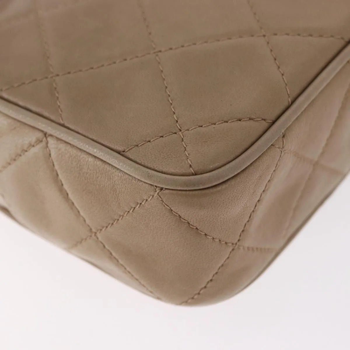 Chanel Vintage Clutch Leather, Beige, Leather, Clutch