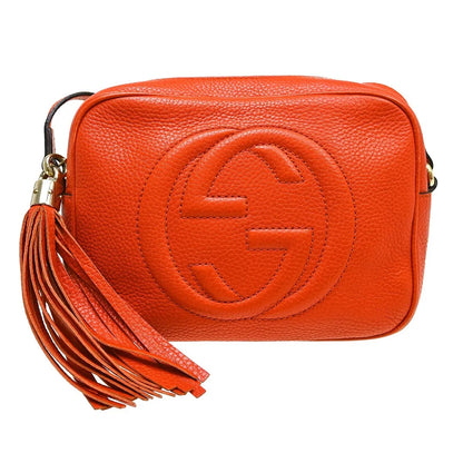 Gucci Soho Disco Leather, Orange, Leather, Shoulder Bag