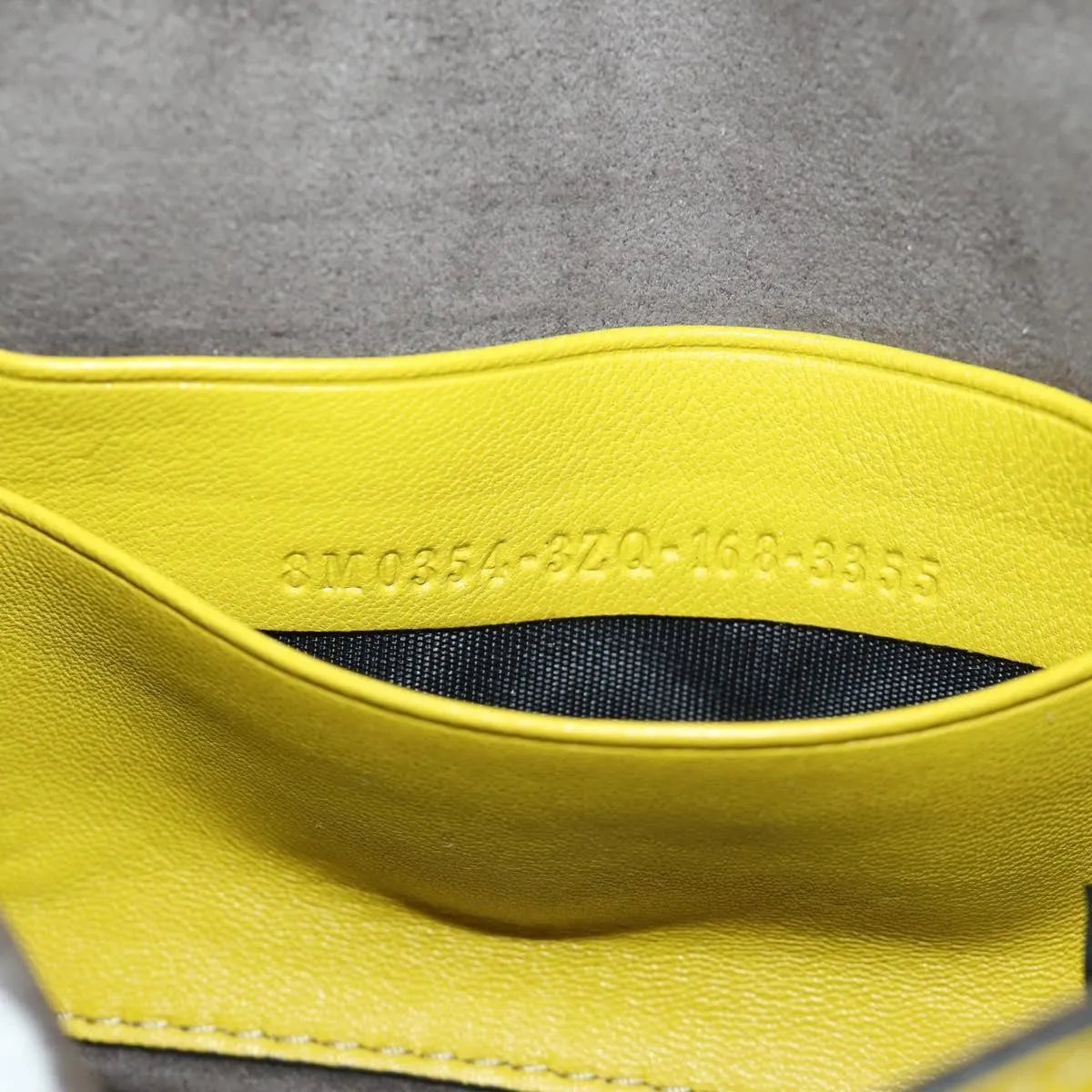 Fendi Monster Baguette Leather and Fur, Yellow, Leather, Handbag