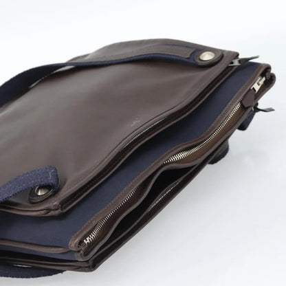 Hermes Mrs. Hippie Leather and Toile, Navy, Leather, Shoulder Bag
