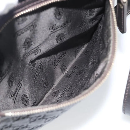Gucci Front Zip Messenger Guccissima Leather, Black, Leather, Shoulder Bag