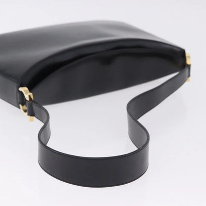 Salvatore Ferragamo Gancini Leather, Black, Leather, Shoulder Bag