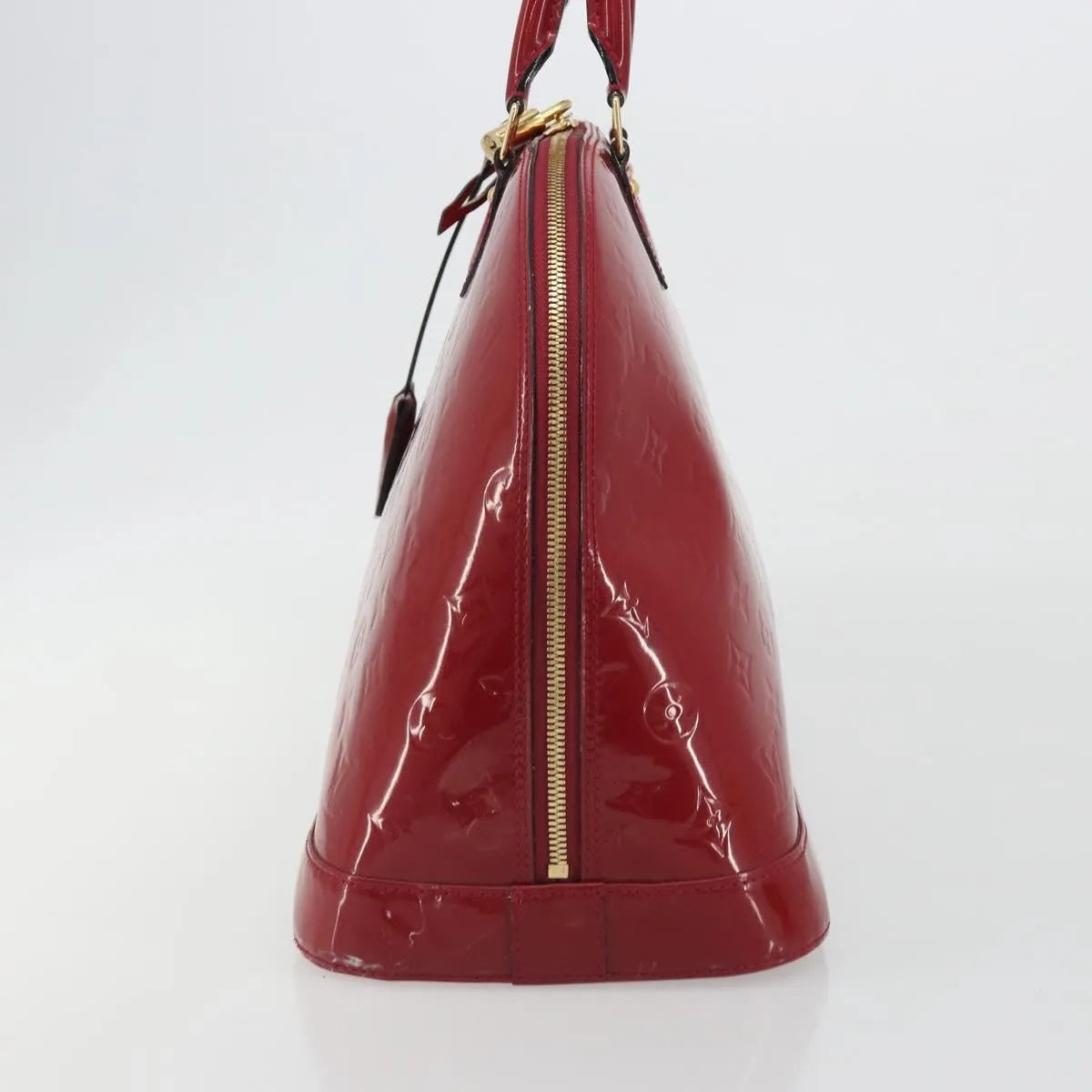 Louis Vuitton Alma Monogram Vernis, Red, Patent Leather, Handbag