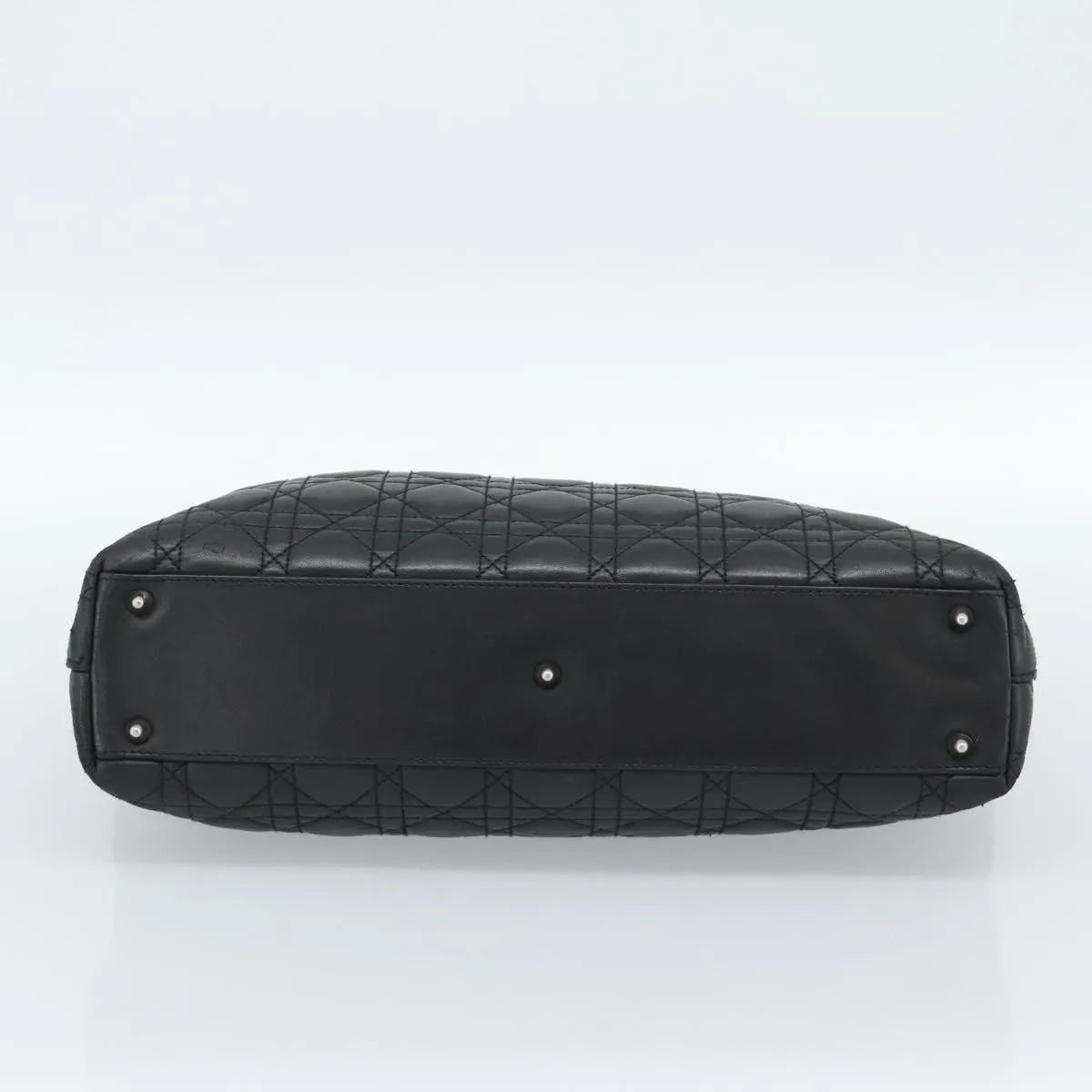 Christian Dior Vintage Lady Dior Tote Cannage Quilt Lambskin, Black, Leather, Tote Bag