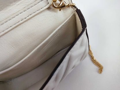 Fendi Baguette Bag Charm Leather, White, Leather, Clutch