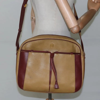 cartier Tasseled Must de Cartier Leather, Beige, Leather, Shoulder Bag