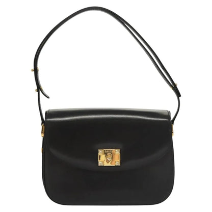 Bally Vintage Leather, Black, Leather, Shoulder Bag