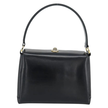 Gucci Vintage Convertible Box Leather, Black, Leather, Handbag