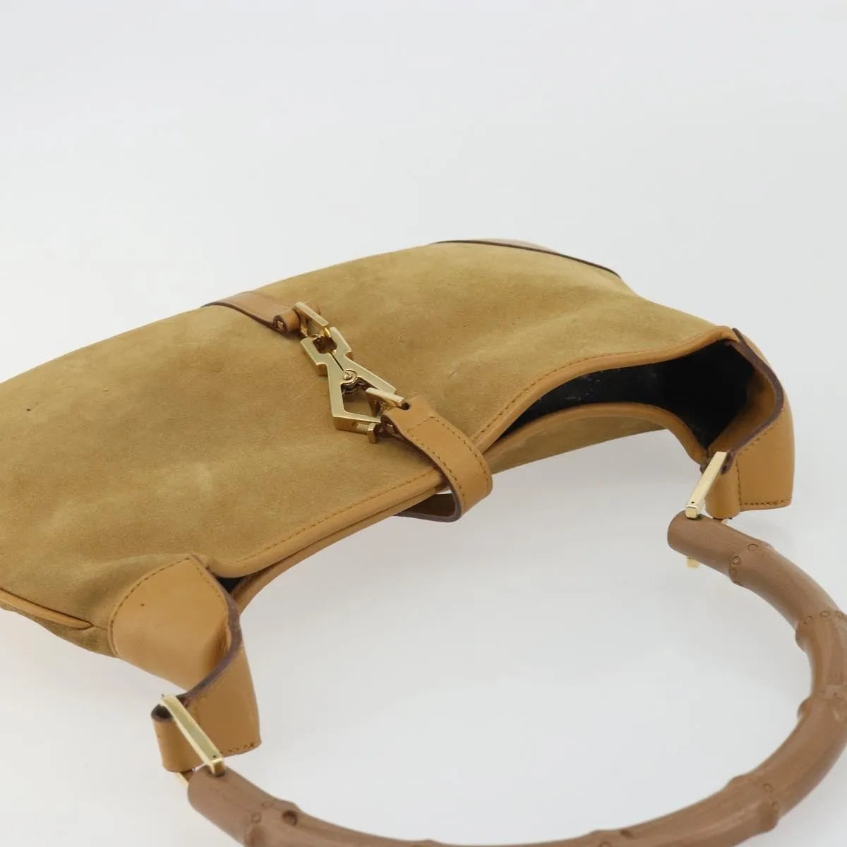 Gucci Bamboo Jackie suede, Brown, Suede, Shoulder Bag