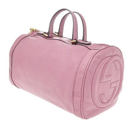 Gucci Soho Boston Leather, Pink, Leather, Handbag