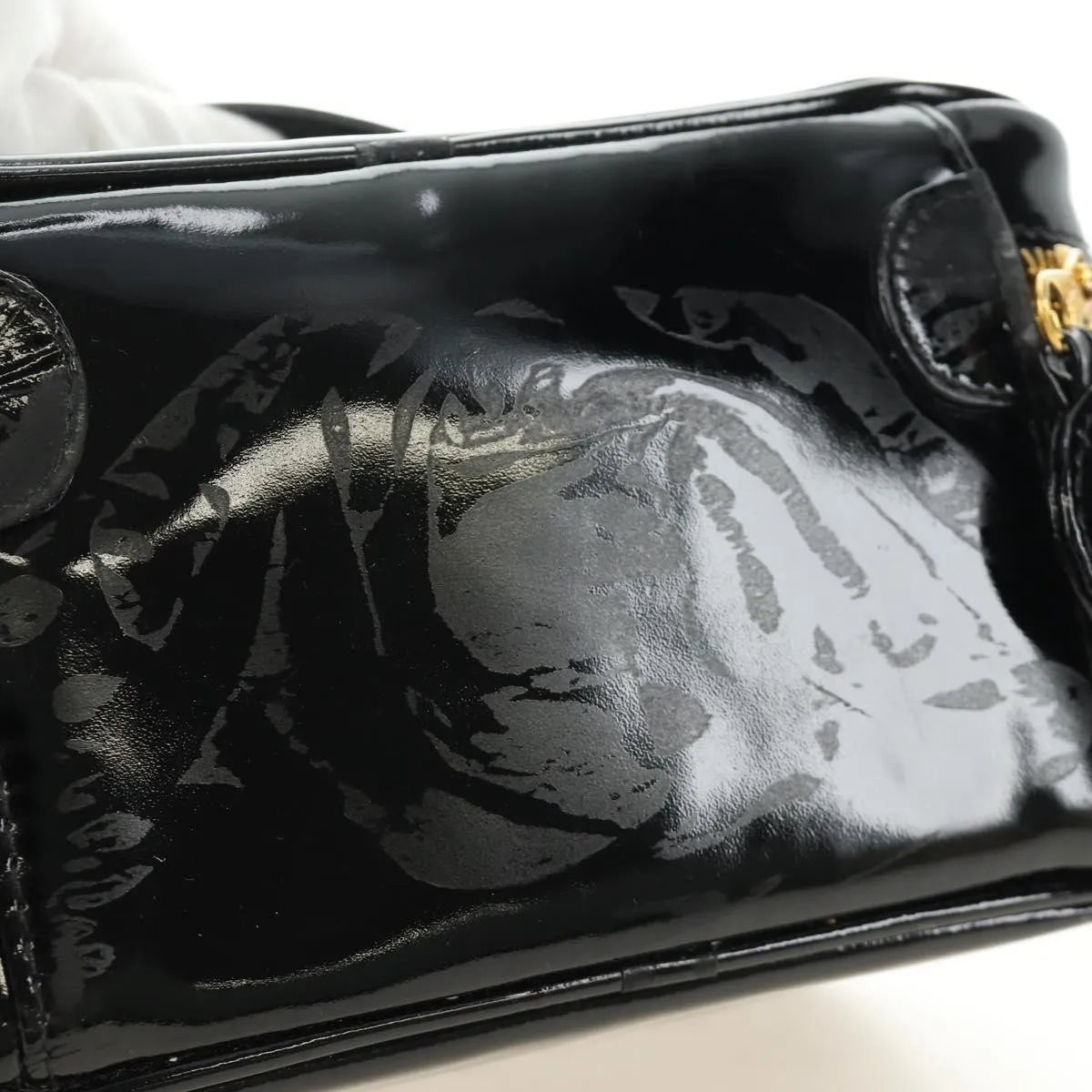 Chanel Vintage Timeless Cosmetic Case Patent, Black, Patent Leather, Handbag