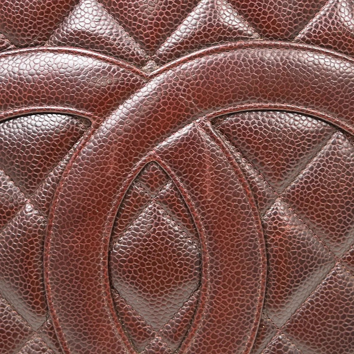 Chanel Medallion Tote Quilted Caviar, Burgundy, Leather, Tote Bag