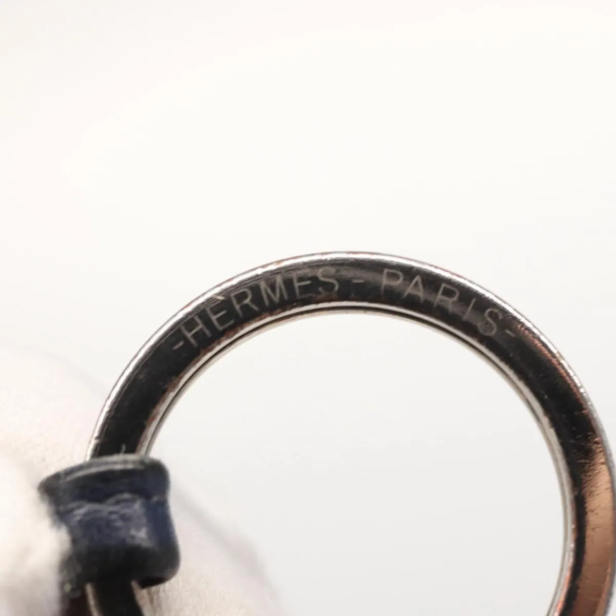 Hermes Carmen Keychain Leather, Navy, Leather, Charm