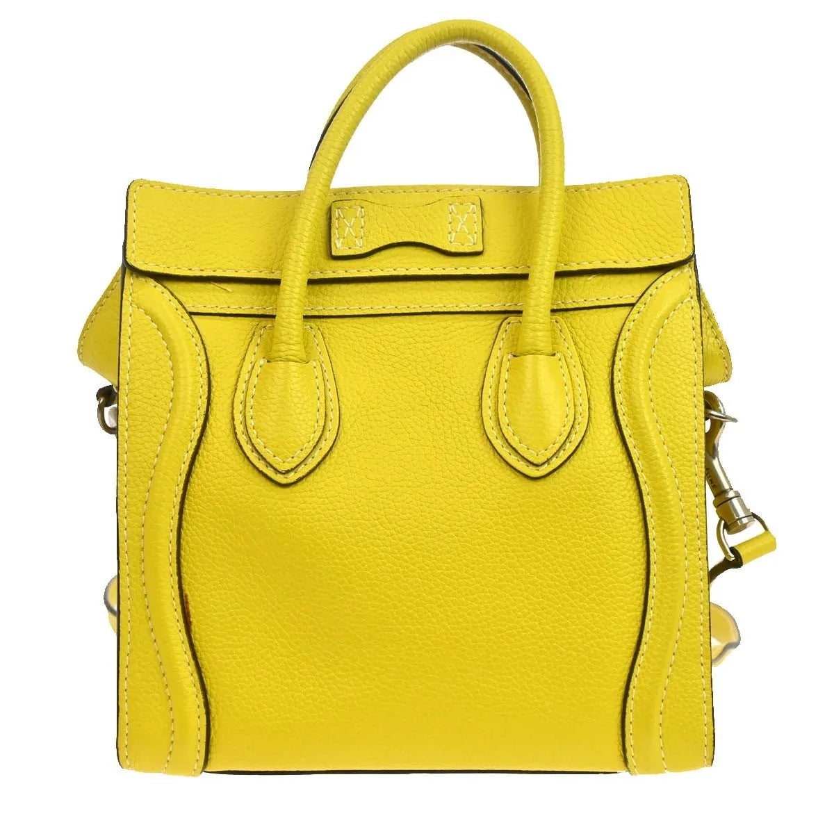 Celine Luggage Grainy Leather, Yellow, Leather, Tote Bag