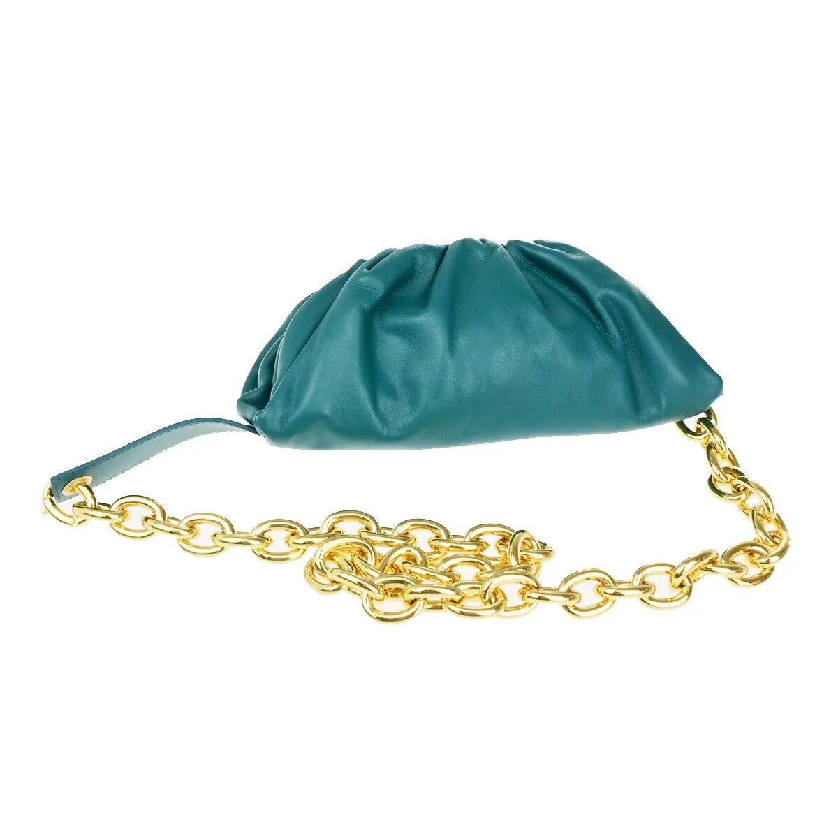 Bottega Veneta The Chain Leather, Green, Leather, Bag