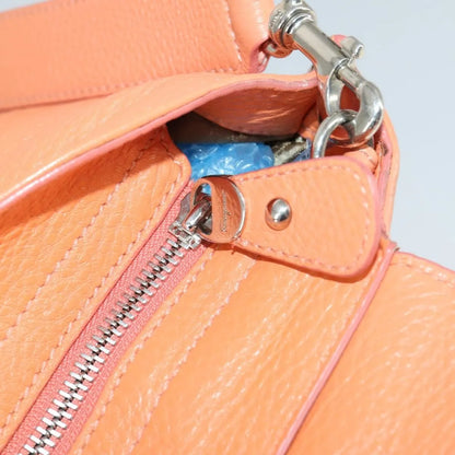 Salvatore Ferragamo Sofia Satchel Grainy Leather, Orange, Leather, Handbag