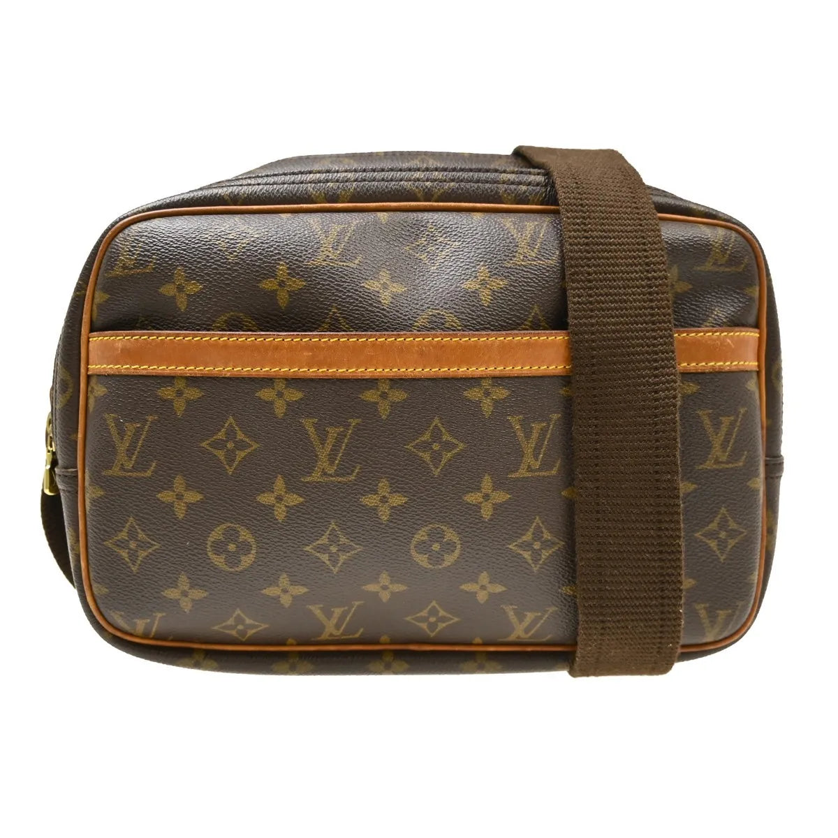 Louis Vuitton Reporter Monogram, Brown, Canvas, Shoulder Bag