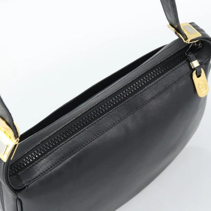 Gucci Vintage Horsebit Leather, Black, Leather, Shoulder Bag