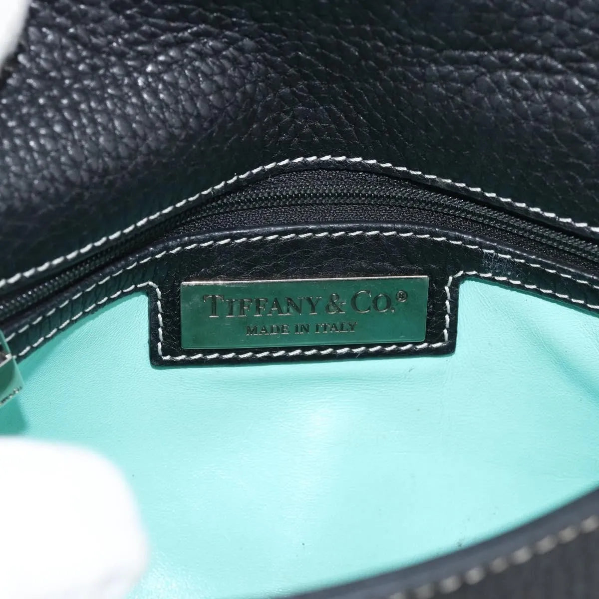 Tiffany & Co. Vintage Leather, Black, Leather, Shoulder Bag
