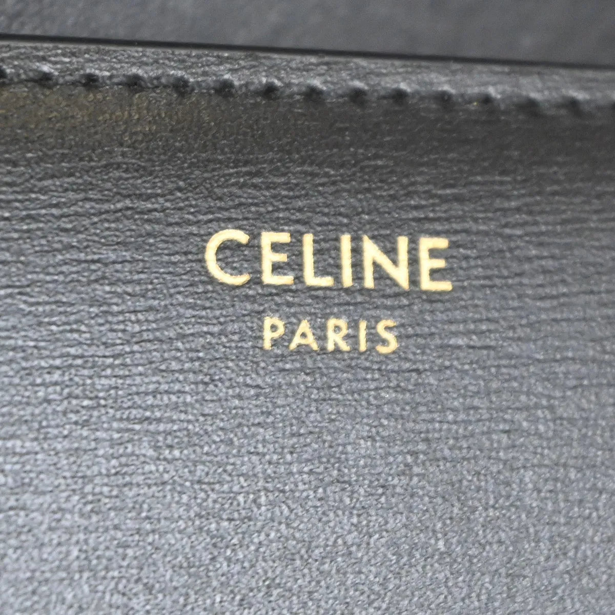 Celine Triomphe Trifold Leather, Black, Leather, Wallet