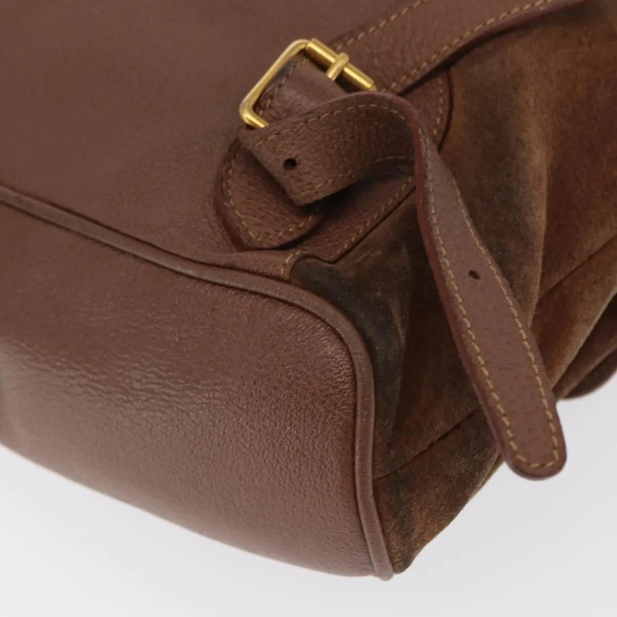 Gucci Vintage Bamboo Suede, Brown, Suede, Backpack