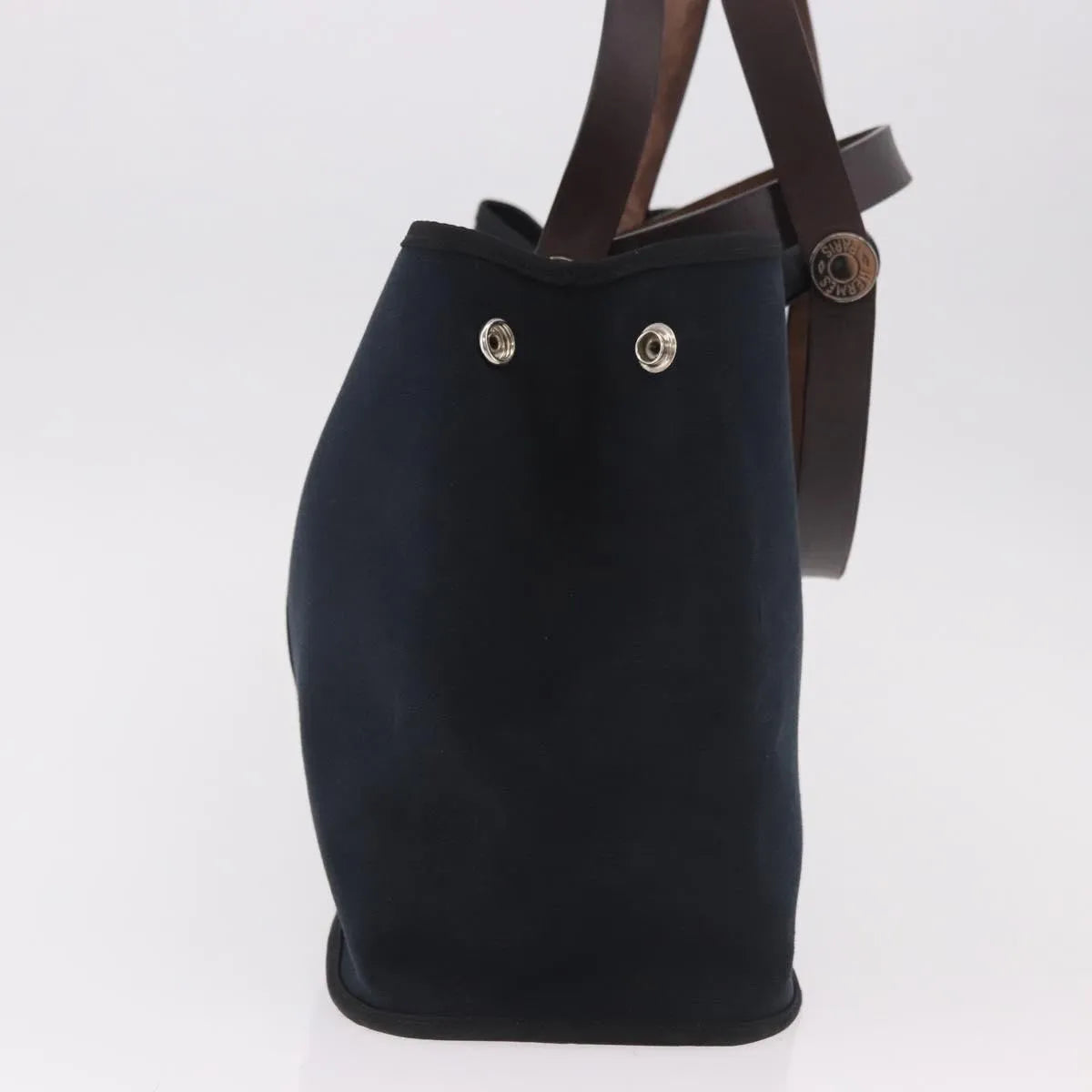 Hermes Cabag Elan Toile and Leather, Black, Canvas, Shoulder Bag