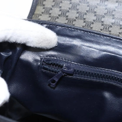Celine Vintage Macadam Canvas and Leather, Black, Canvas, Shoulder Bag