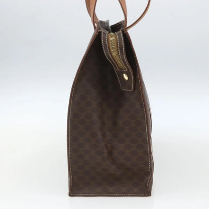 Celine Vintage Macadam Shopper Tote Canvas and Leather, Brown, Canvas, Tote Bag