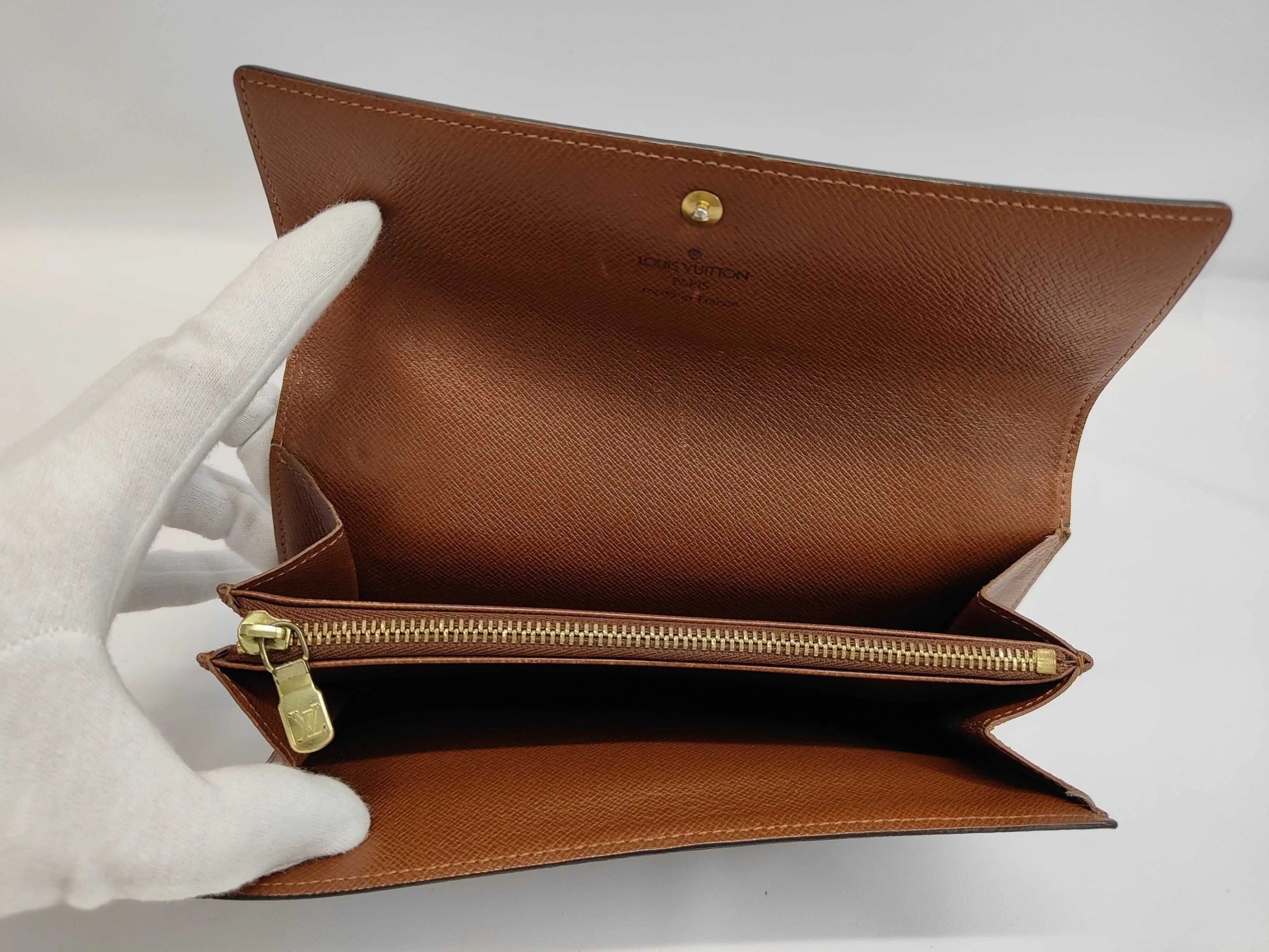 Louis Vuitton Emilie Monogram Canvas, Brown, Calfskin, Wallet