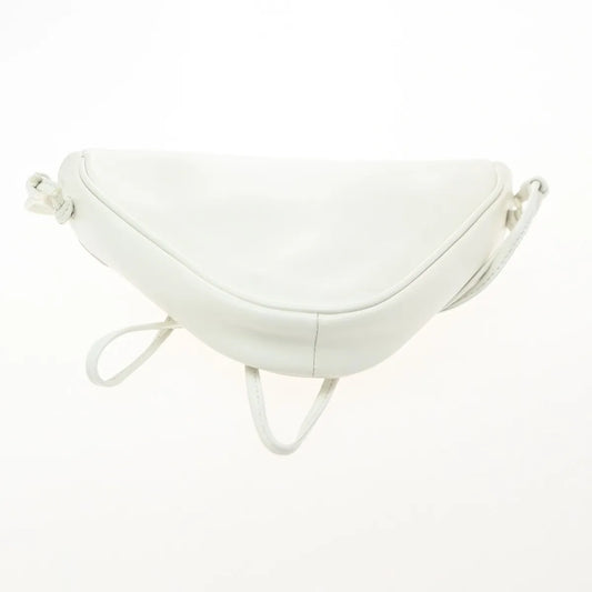 Celine Triangle Leather, White, Leather, Shoulder Bag